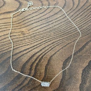 Elisa Gold Pendant Necklace in Platinum Drusy